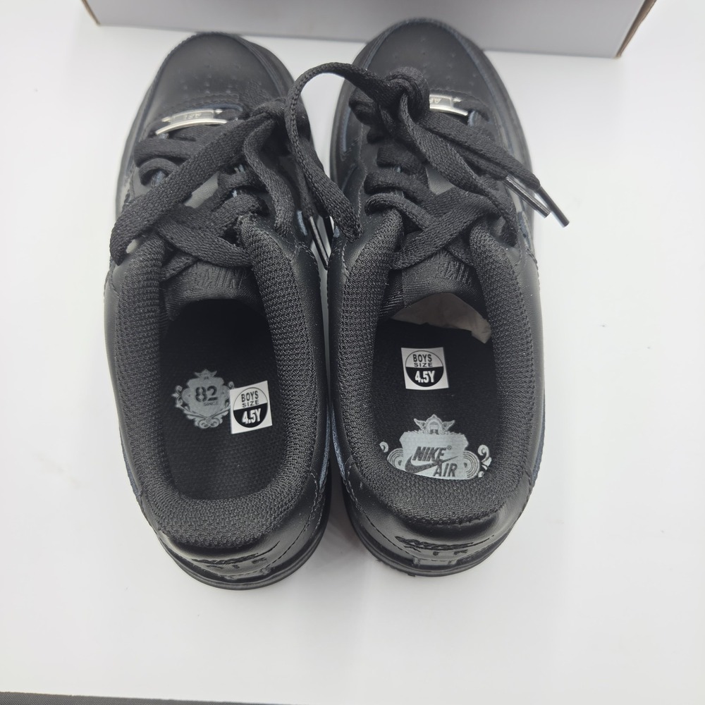 Nike Air Force 1 Low Triple Black GS Youth 4.5Y Black Leather AF1 FV5951-001 NIB - Picture 7 of 11